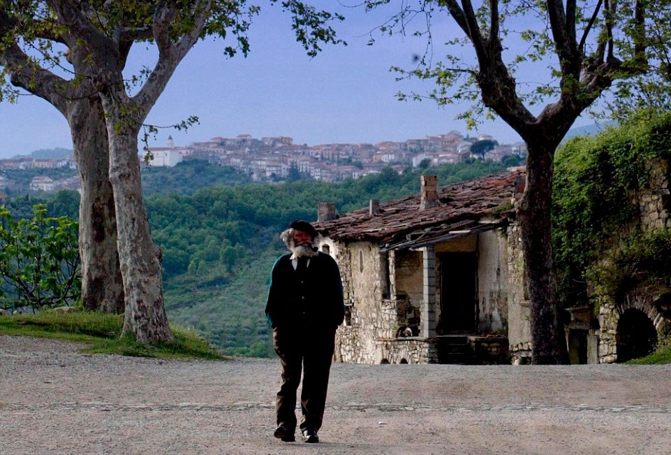 Giuseppe Spagnuolo, 67, who describes himself as a 'vagabond', is the sole resident of Roscigno Vecchio, a mountain village in southern Italy